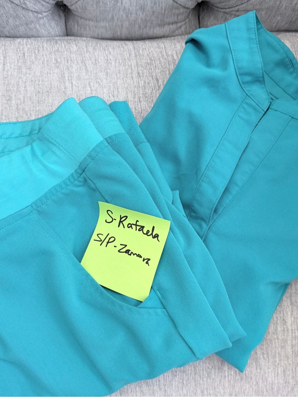 Figs. Women’s teal Rafaela- S and Zamora -SP joggers